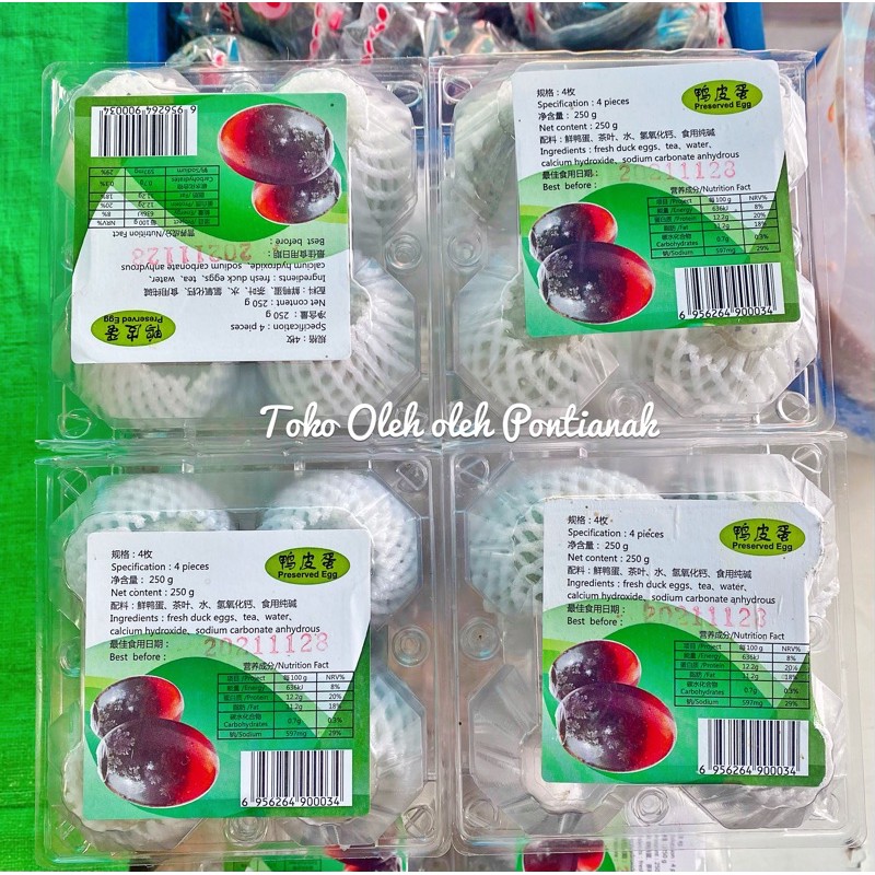 TELUR PITAN/ TELUR PHITAN/ TELUR BITAN/ PRESERVED DUCK EGG 250GR