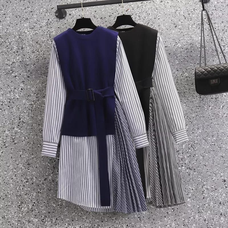 Tunik wanita motif Salur Vest Import BKK