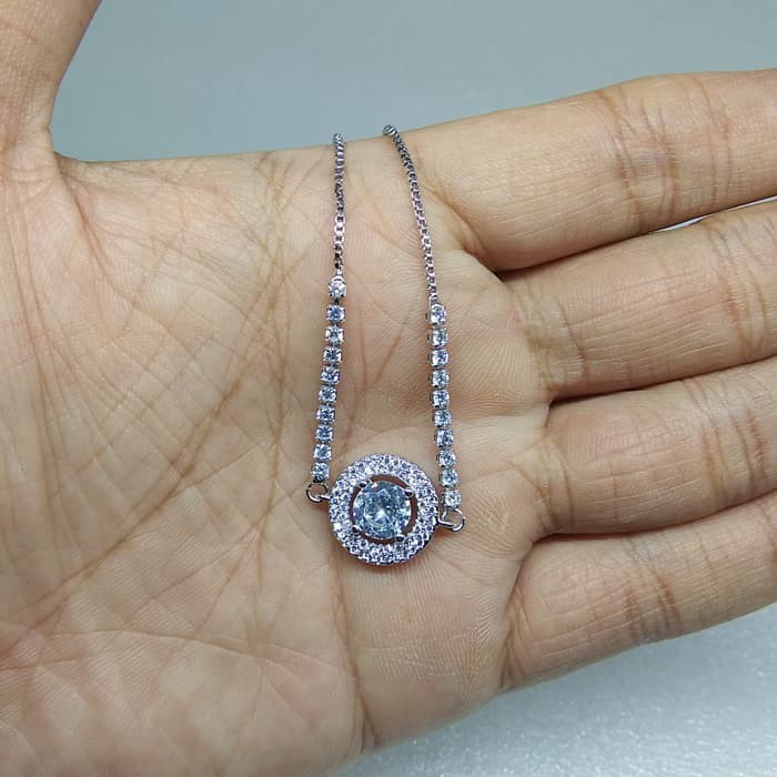 GELANG TANGAN SERUT MATA BULAT LAPIS EMAS PUTIH GT063