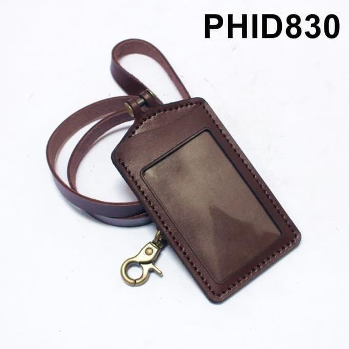 

[[COD]] PHID830 gantungan dompet ID card kulit coklat - tali id card holder EKSLUSIF Kode 416