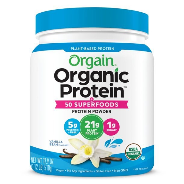 

Orgain Organic Protein + Superfoods Powder, 21g Protein, Vanilla Bean, 510 gram