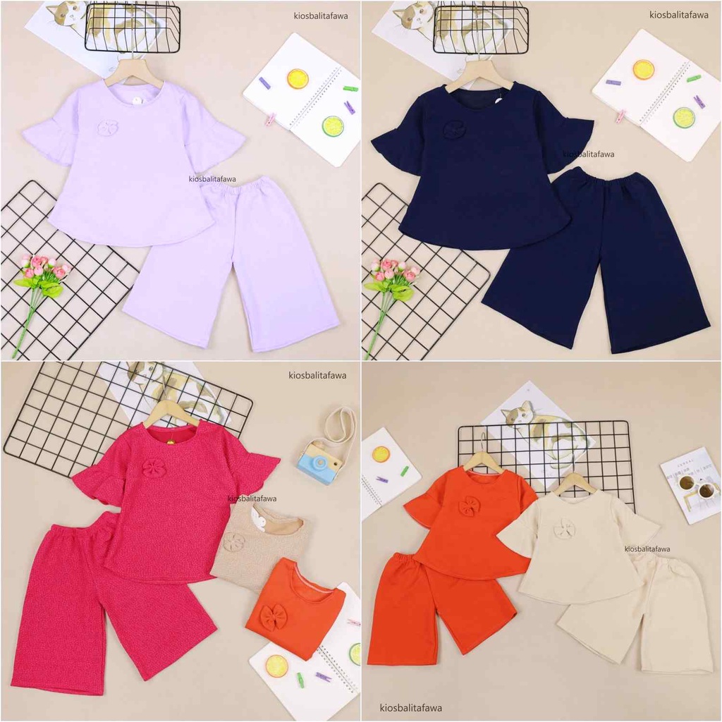 [POLOS] Setelan Lucy uk 2-3 Tahun / Baju Anak Perempuan Set Atasan Balita Blouse Kulot Balita Cewek