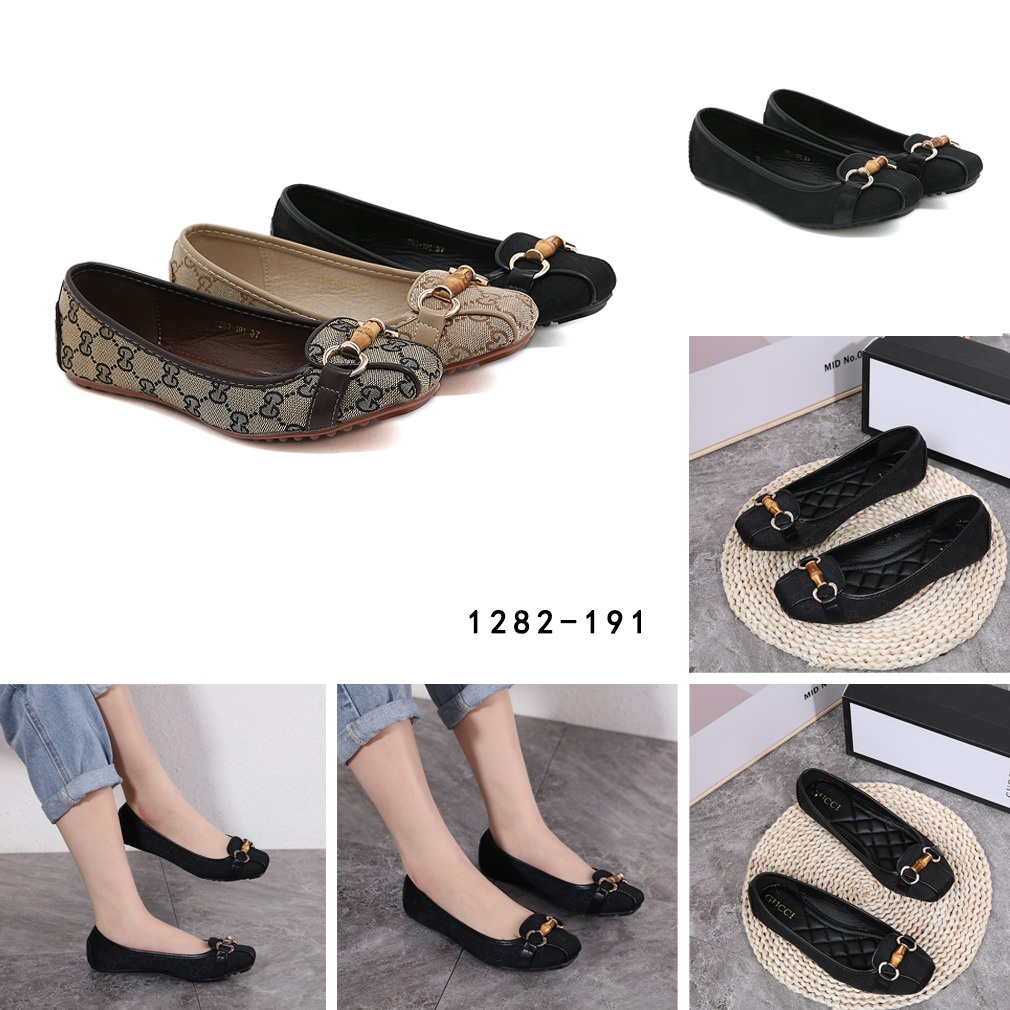 GC Bamboo GG Canvas Flat Shoes 1282-191