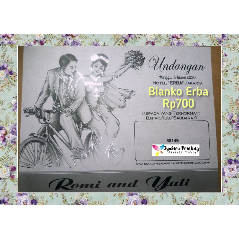 Blanko Kosong Erba 88149 Cetak Undangan Pernikahan Undangan Murah Blanko Erba 88149