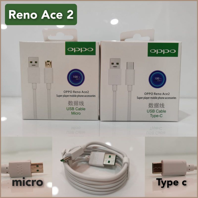 KD KABEL OPPO RENO ACE 2 SUPPORT VOOC FAST CHARGING ORIGINAL 100%