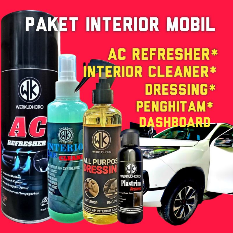 Paket Interior Mobil Lengkap / AC Refresher / Interior Cleaner Mobil / Dressing / Plastrim restored