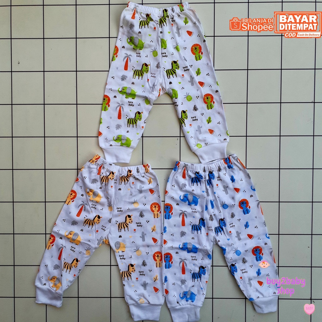 Celana panjang bayi Tara Animal &amp; Fruit Series 0-12 Bulan 3 PCS