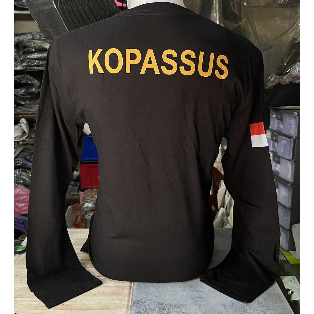 Kaos Katun Kopassus (Panjang) - Kaos Kopassus - Kaos Kopassus Hitam