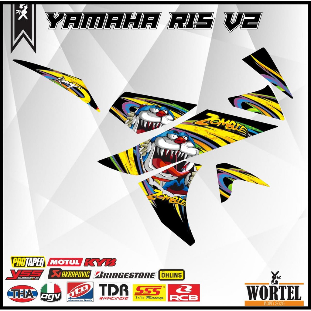 Striping R15-Stiker Lis Decal Motor R15 Doraemon Zombi (V1 DAN V2)