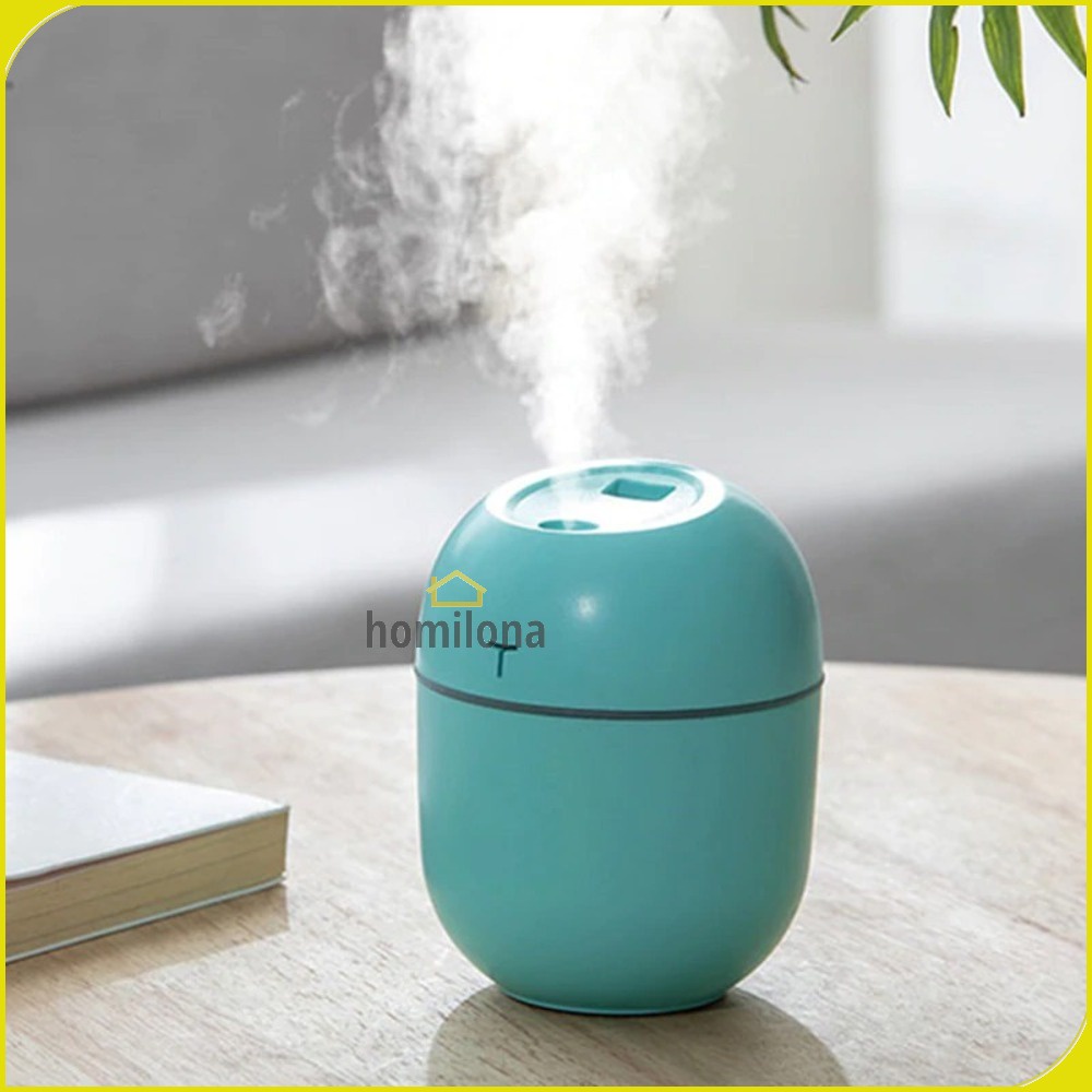 Mini Humidifier Diffuser Aromaterapi 220ml LED Light - Taffware HUMI JS01 Blue / Alat Pengharum Ruangan Pelembab Udara Minyak Essential Oil Aromatherapy