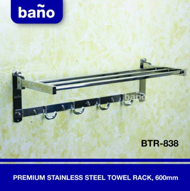 Rak handuk bano lipat 3 baris stainless minimalis PROMO