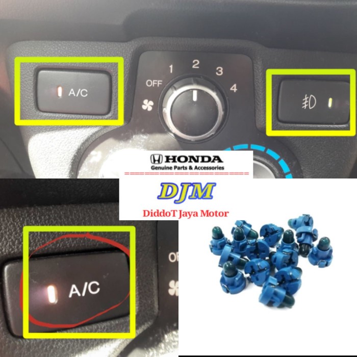 lampu- lampu indikator ac panel ac defogger hazard honda brio mobilio - kuning -lampu.