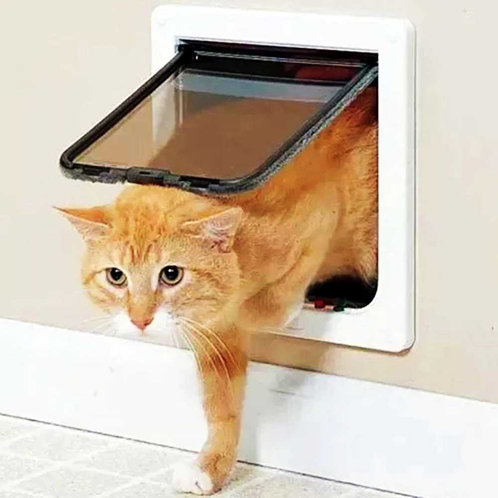 KOVELY Lubang Pintu Kucing Anjing Flap Door 4 Way Lock Size M