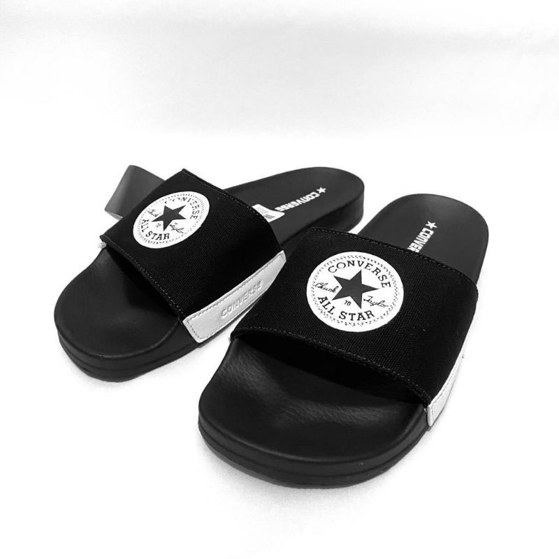 SANDAL SLOP C0NVEERS3 CT || SENDAL CASUAL SPORT SANDAL SLIDE PRIA WANITA-Black