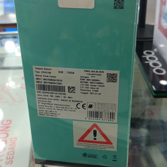 oppo reno 5 8 128 garansi resmi