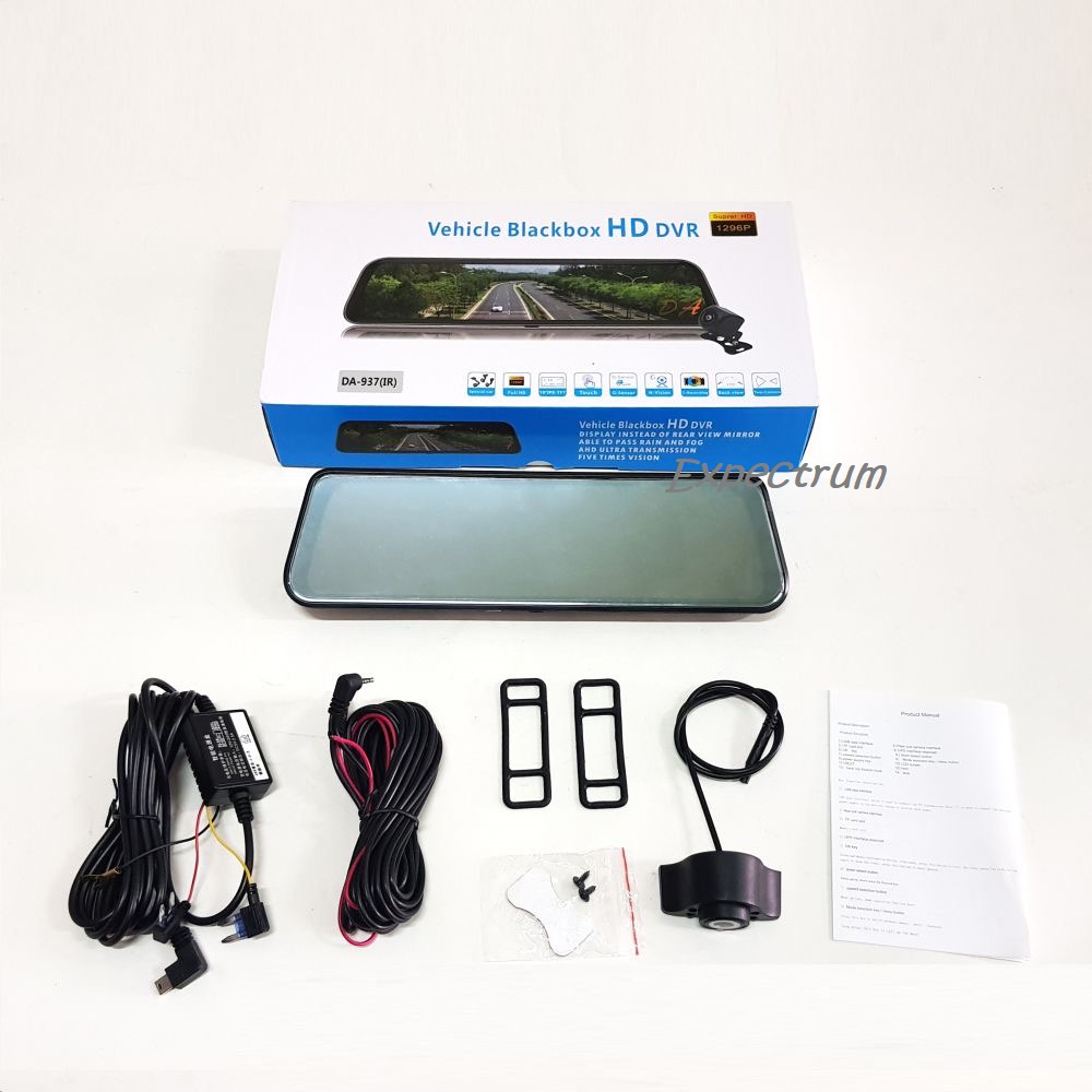 Car DVR Stream Rearview Mirror Dash 9.66 Inchi IPS Touch Screen Full HD 1080P