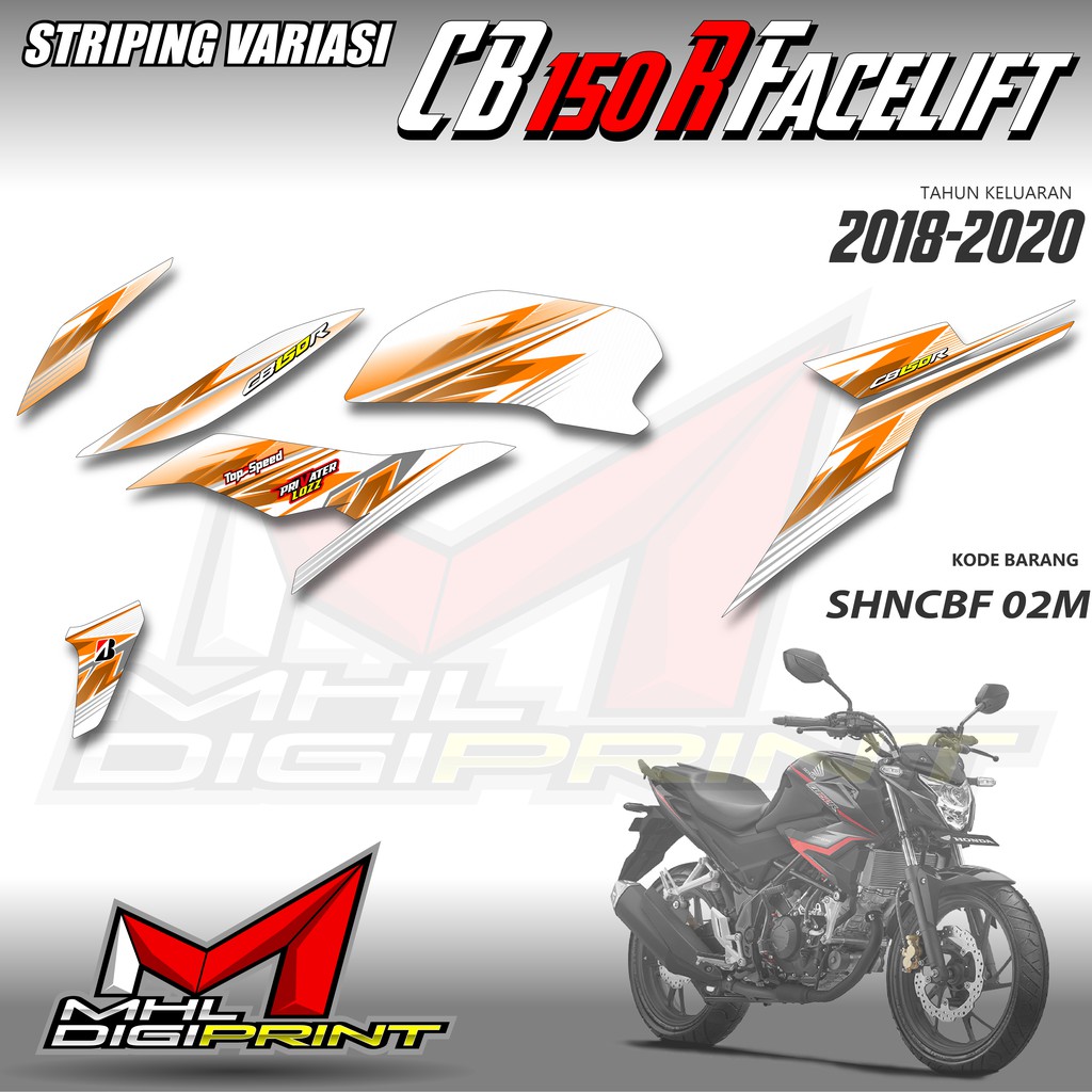 STRIPING VARIASI NEW CB 150R FACELIFT - STIKER NEW CB 150R - SHNCBF 02