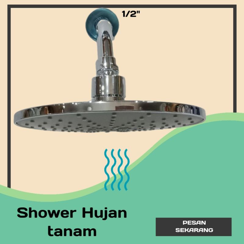Kepala kran, Shower Kamar Mandi, 20 cm Tetesan Hujan