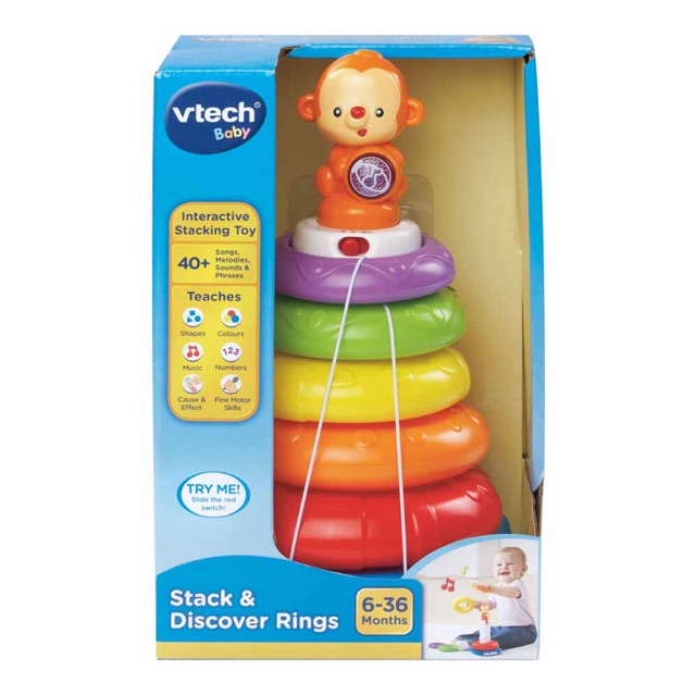 Vtech Stack and Discover Rings Interactive Toys / Donat Susun Mainan Bayi