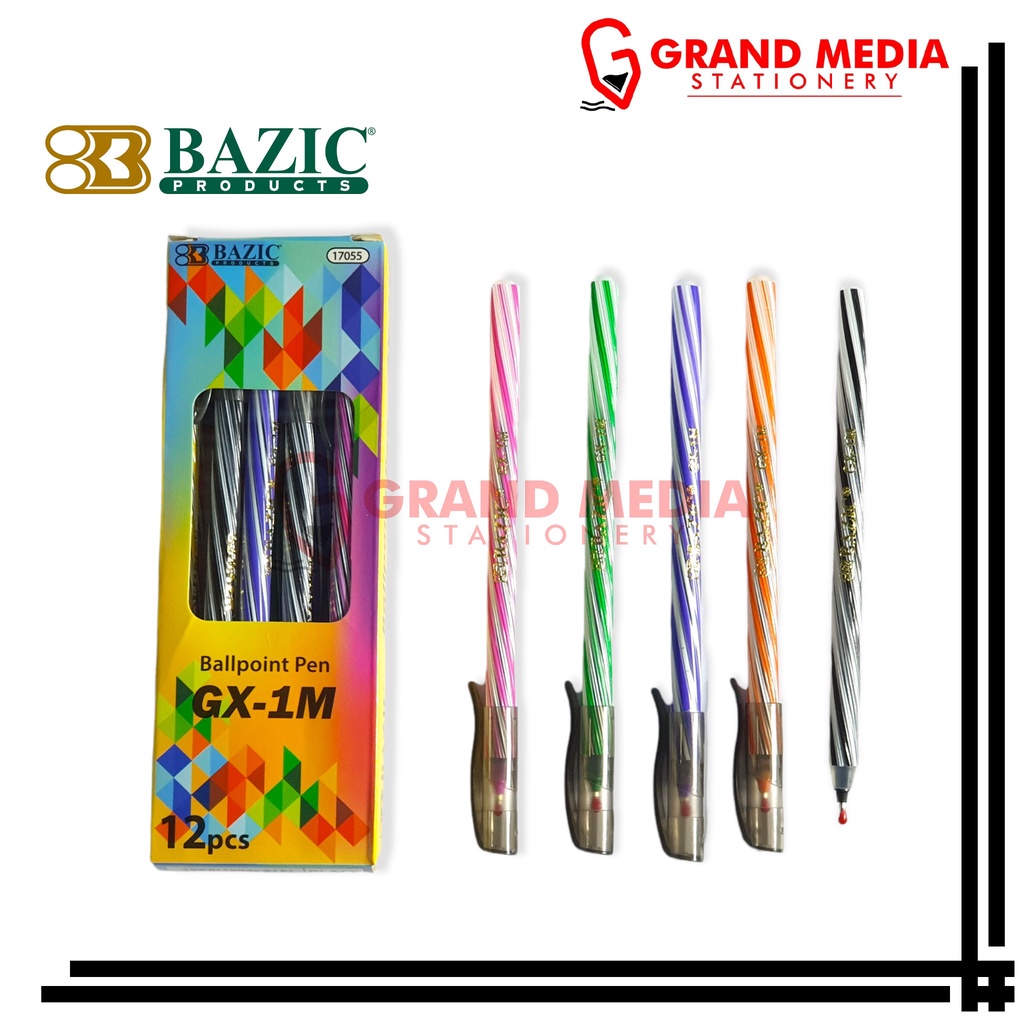 

[GRAND MEDIA] BALLPOINT / PENA / PULPEN BAZIC GX-1M / 12PCS (1 PACK)