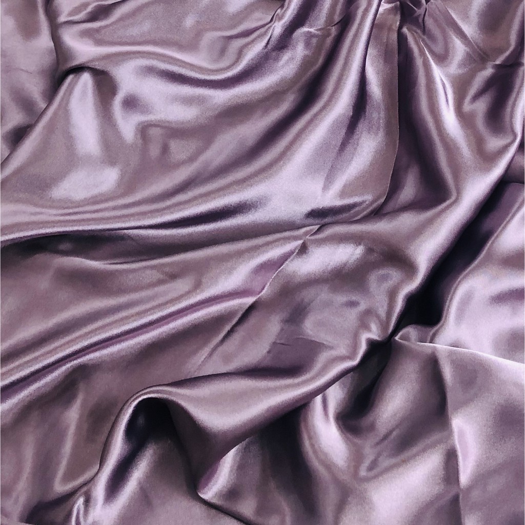 1/2 meter Kain Satin Silk Maxmara/ Sateen Sutra PREMIUM luxury-Dusty Ungu