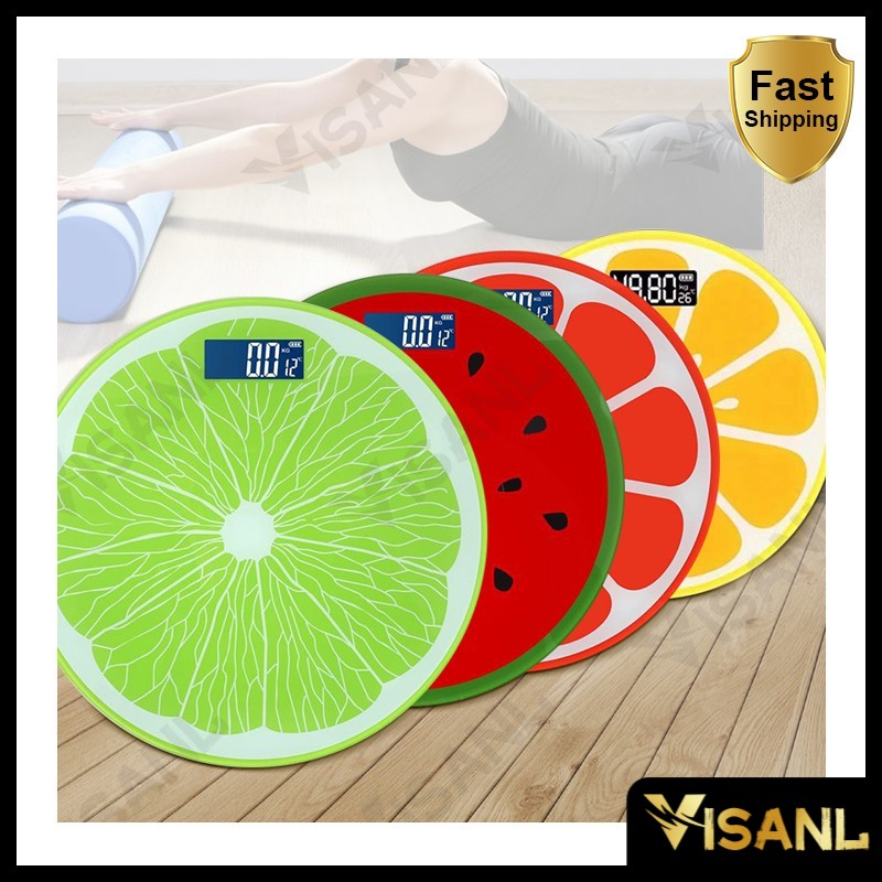 Timbangan badan digital Timbangan Kaca / Body Composition Scale Aneka Motif Buah