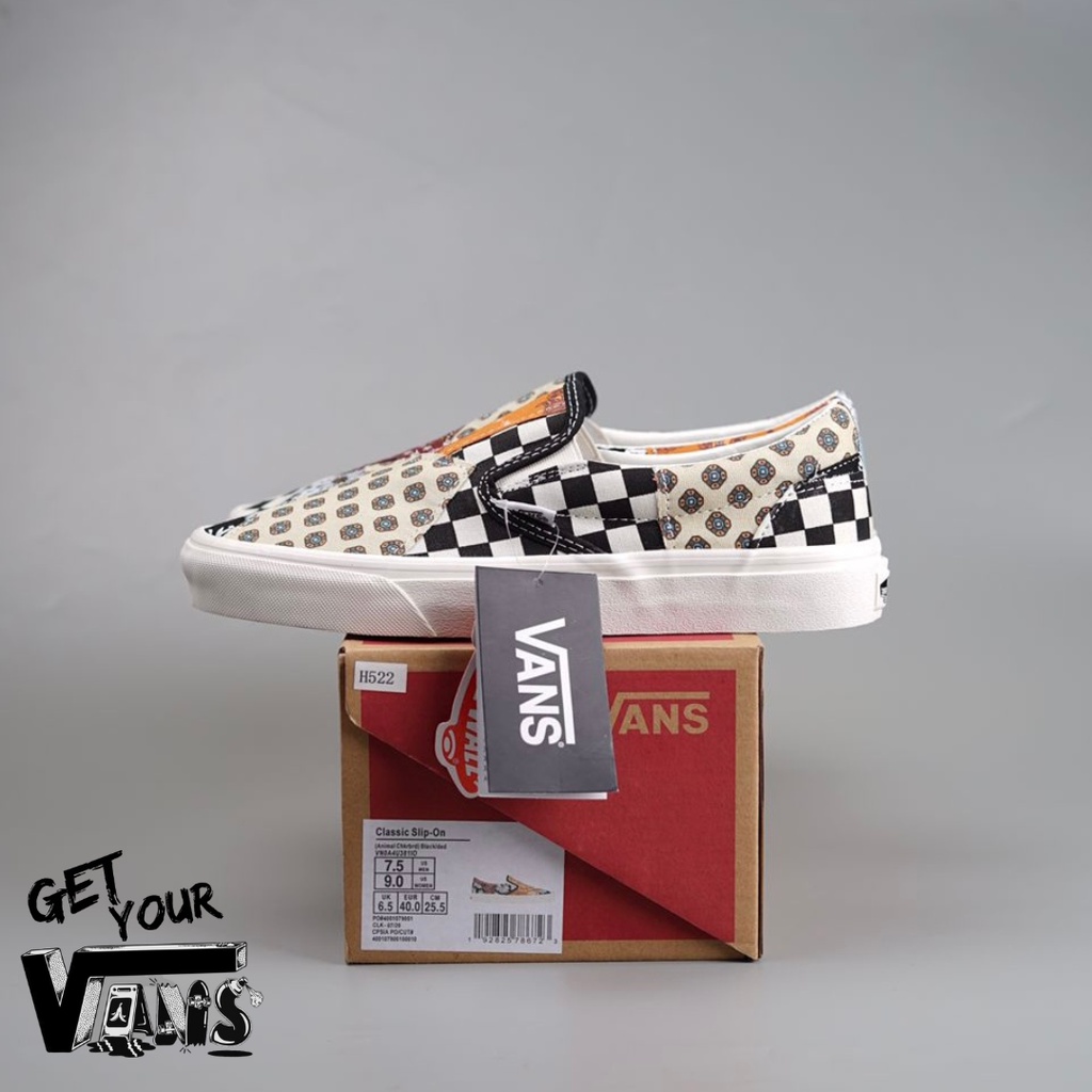 Vans Slip On Tiger Patchwork Original 100% Bnib