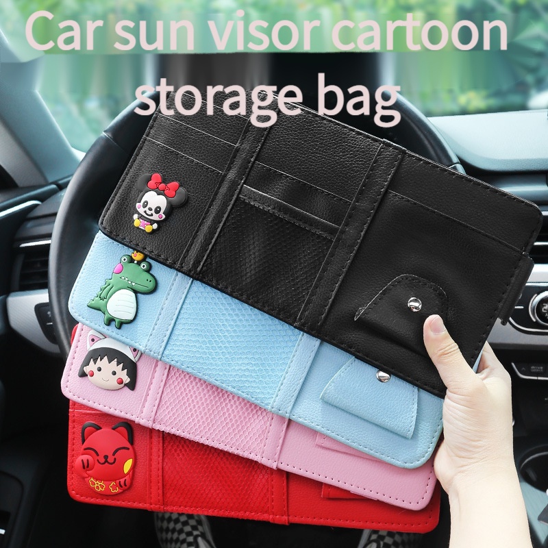 Holder Kartu Multifungsi Motif Kartun Untuk sun visor Mobil