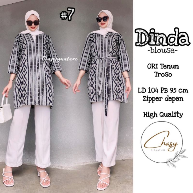 DINDA TUNIK / TUNIK BATIK TENUN ORI / TUNIK BAHAN TENUN MOTIF BATIK / TUNIK KERJA WANITA / BAJU KERJ