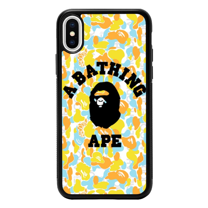 Case Casing Iphone 6 7 8 X Xr Xs Max Plus Yellow Cammo Bape J0060