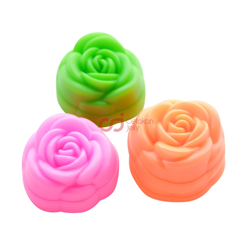 CJ Cetakan Mawar Besar Plastik 1 Lusin