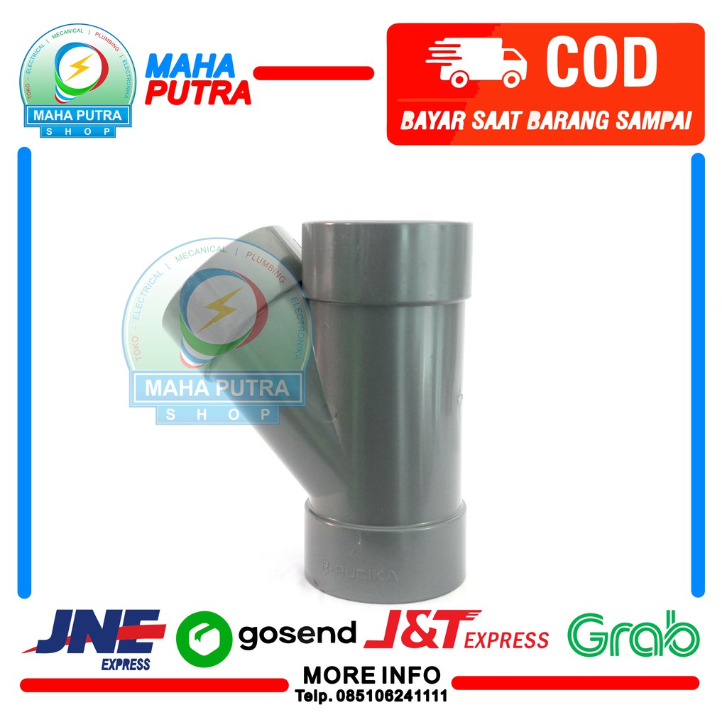 TEE Y PIPA PVC 4" D RUCIKA 45'. SAMBUNGAN PIPA PVC T