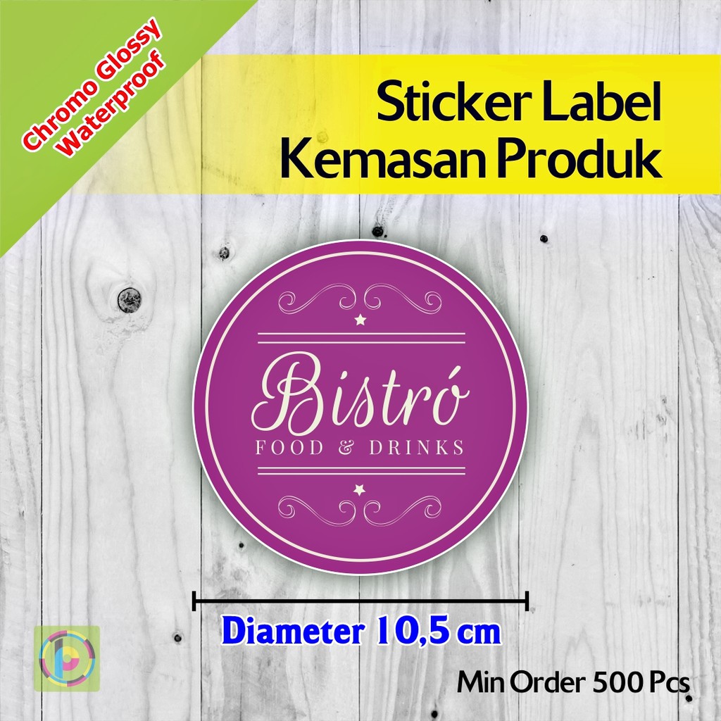

Cetak Stiker Label Kemasan Produk | Glossy | Diameter 10,5 cm