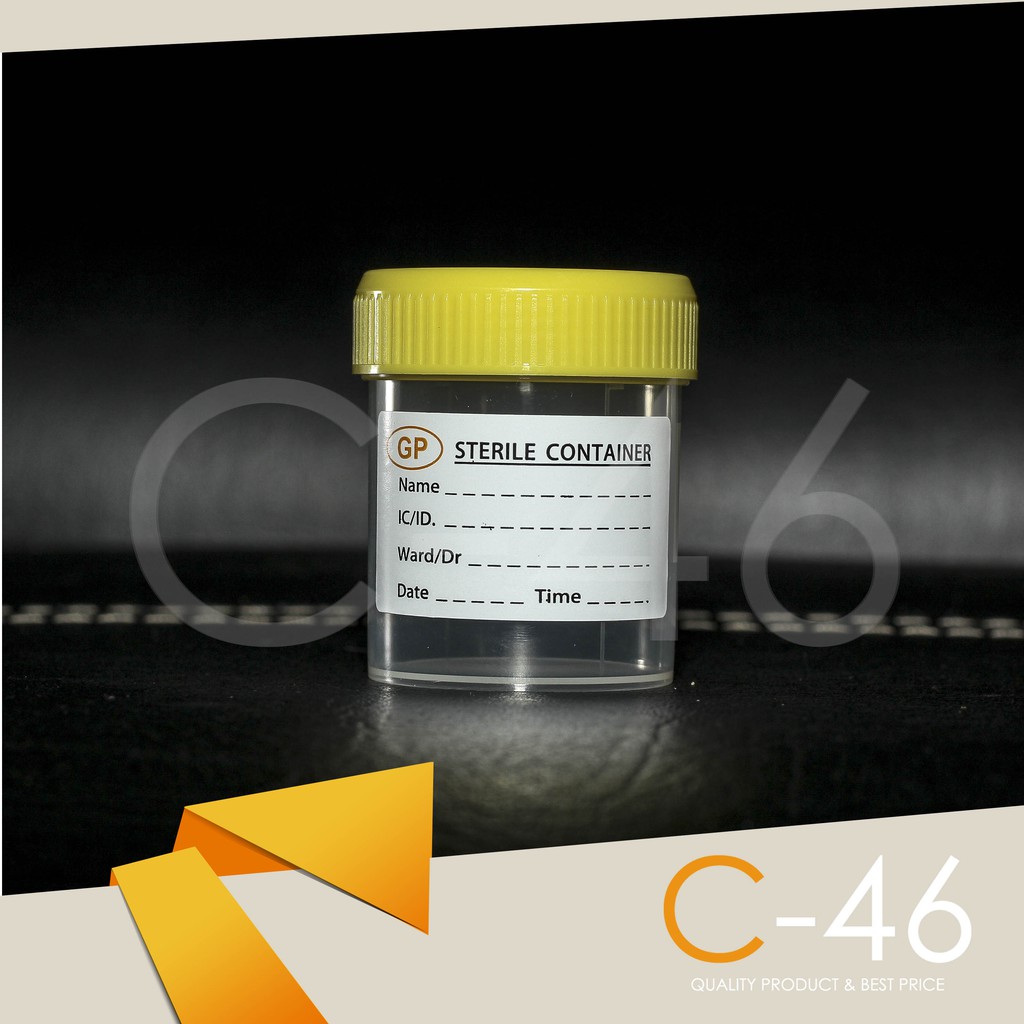 Pot Urine Sterile 60cc Tutup kuning | Container 60 ml 60ml 60 cc GP 100 pcs