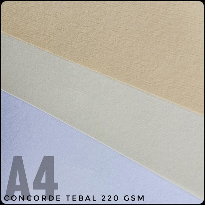 

Kertas Concorde Tebal 220 Gsm A4 Uk 21 cm X 29,7 cm All Colour - Putih