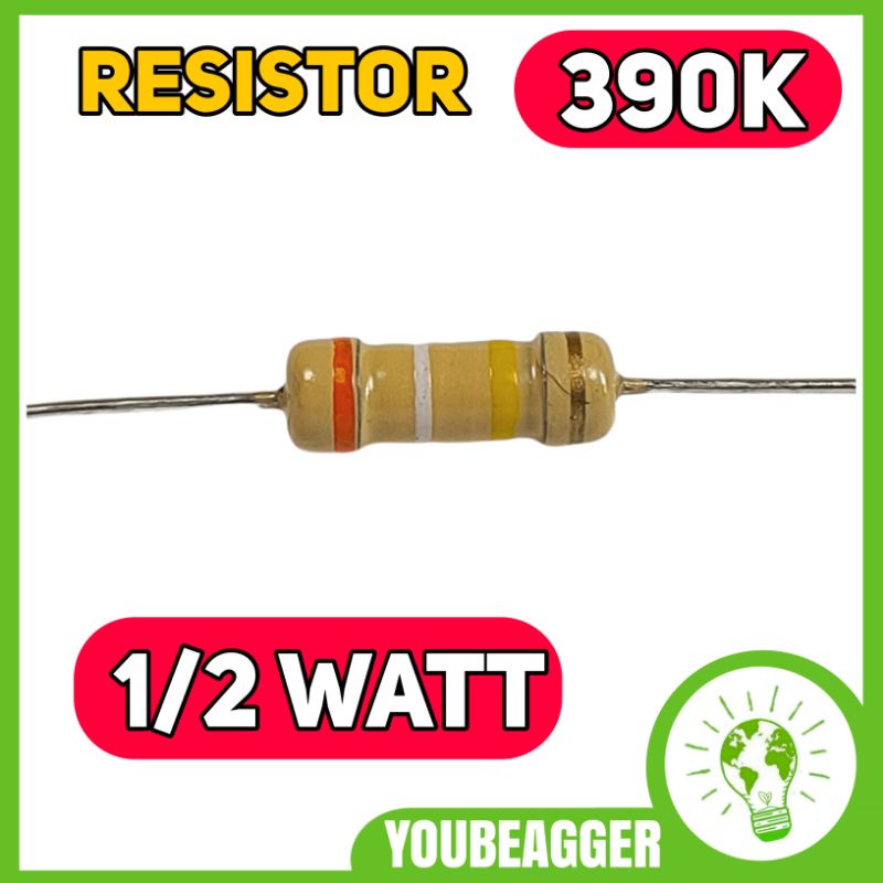 Resistor 390K ohm 1/2 Watt dan 1/4 watt