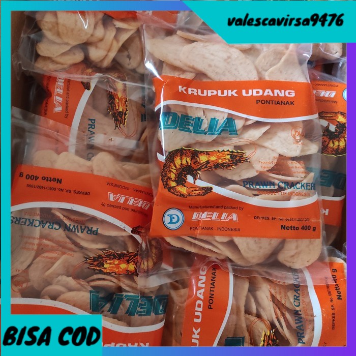 

⭐BISA COD⭐ Kerupuk Udang Delia asli Pontianak berat isi @400 gram