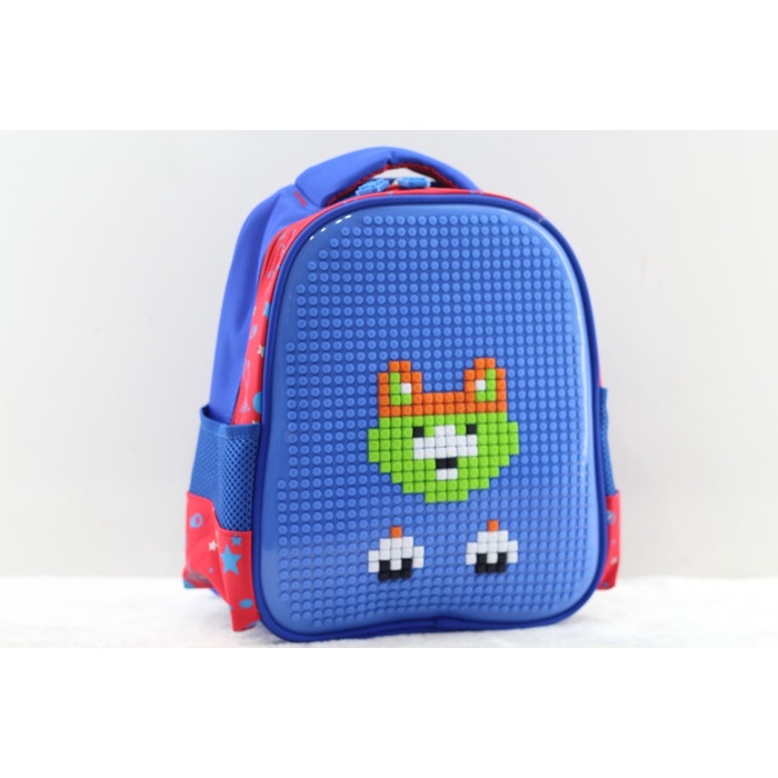 Tas Anak Sekolah Laki-laki Fashion Anak Perempuan Lucu lego Ransel Motif Lego Bebas Bongkar Pasang P