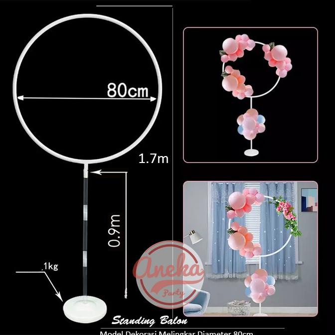 Tiang Dekorasi Balon Bulat Melingkar / Standing Base Balon Holder Ring Bulat / Standing Dekorasi