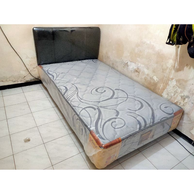 Set spring bed Central Multibed model menyatu kasur minimalis set divan sandaran
