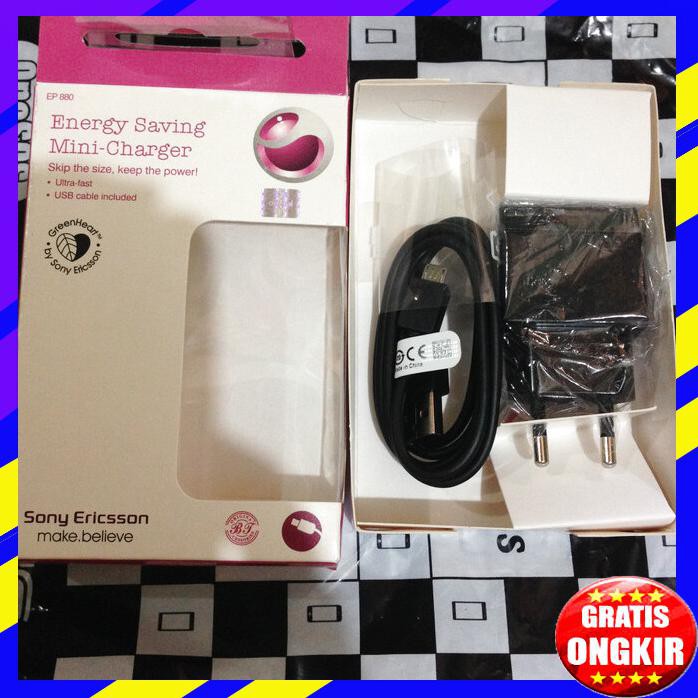 ACC HP CHARGER SONY XPERIA +KABEL DATA EP880 EP 880 EP 880 ORIGINAL 1500MAH