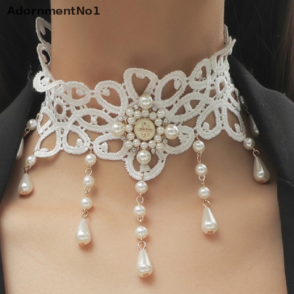 (AdornmentNo1) 1pc Kalung Choker Lace Gaya Vintage / Gothic Untuk Wanita