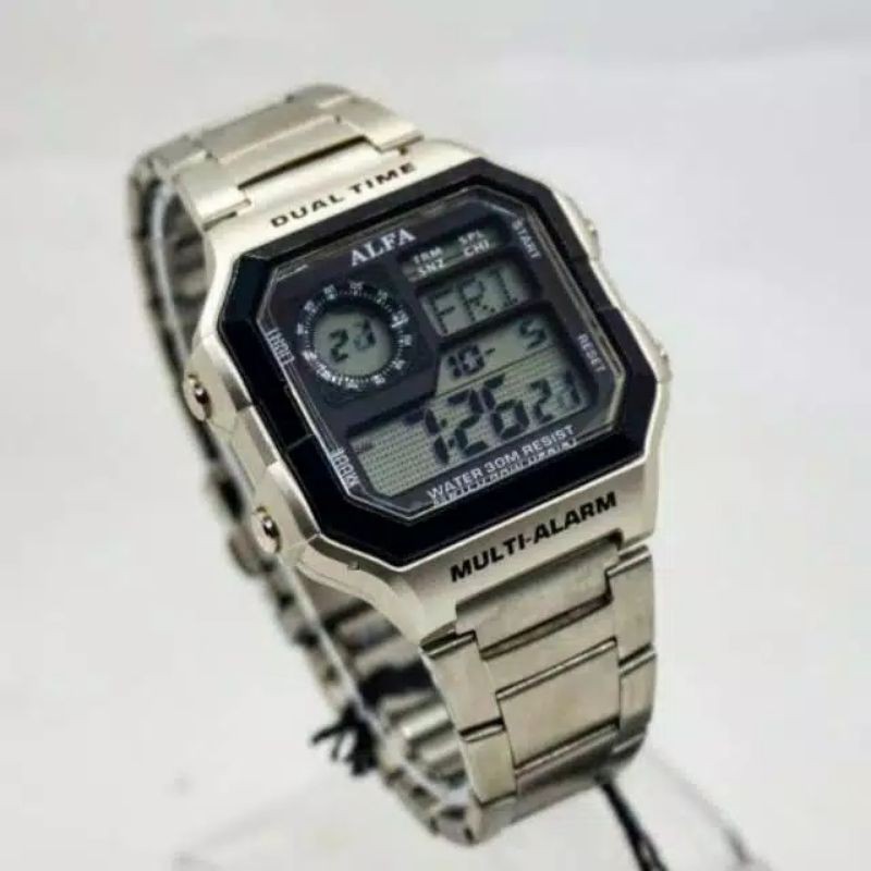 JAM ALFA ORIGINAL RANTAI STAINLIS STEEL DIGITAL