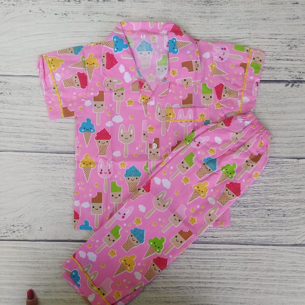 Piyama Anak Laki-laki Perempuan Murah Baju Tidur Anak Terlaris Usia 2-5 Tahun Motif Karakter Lucu