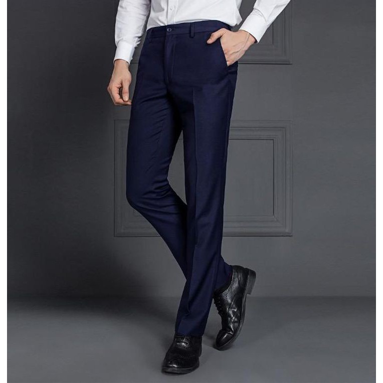 CELANA BAHAN PANJANG PRIA SLIMFIT KOREAN STYLE NAVY SUPERTWIST PREMIUM NIKAYU