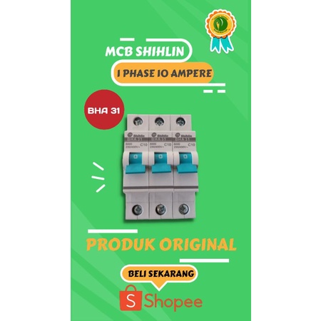 MCB SHIHLIN 1 PHASE 10 AMPERE