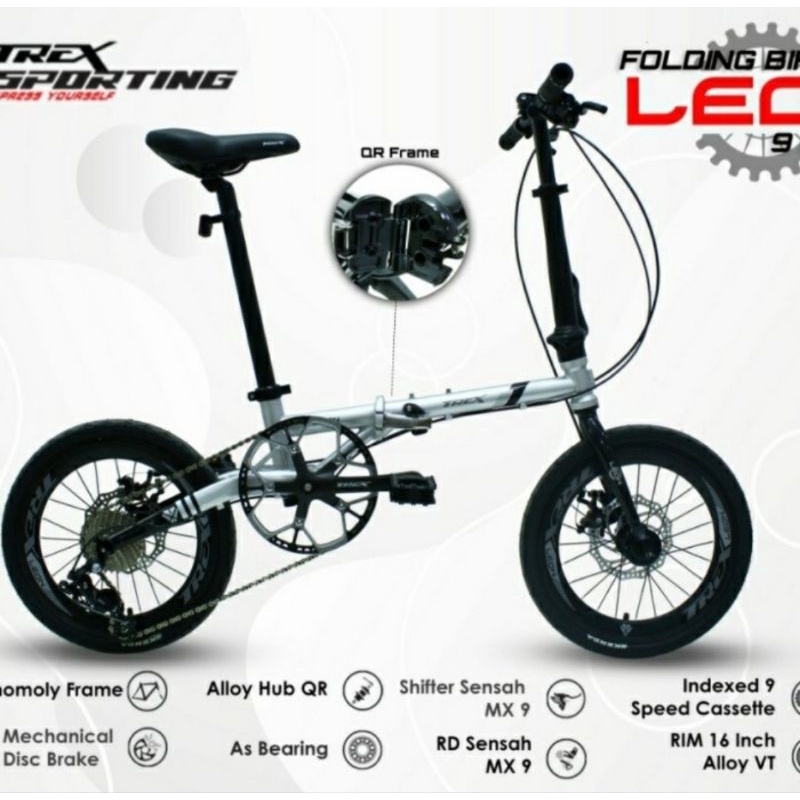 PROMO GRATIS ONGKIR Sepeda Lipat 16 Inch TREX LEON Chromoly