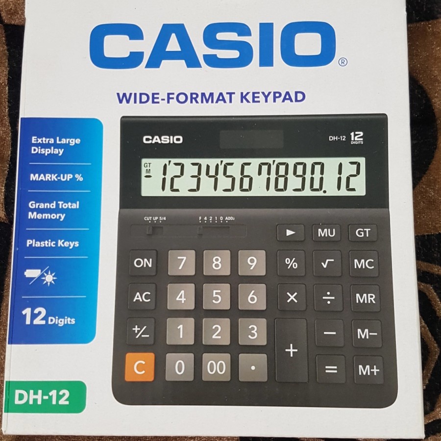 Kalkulator Casio DH 12 BK 12 Digit Calculator Desktop Casio DH12 BK - Hitam
