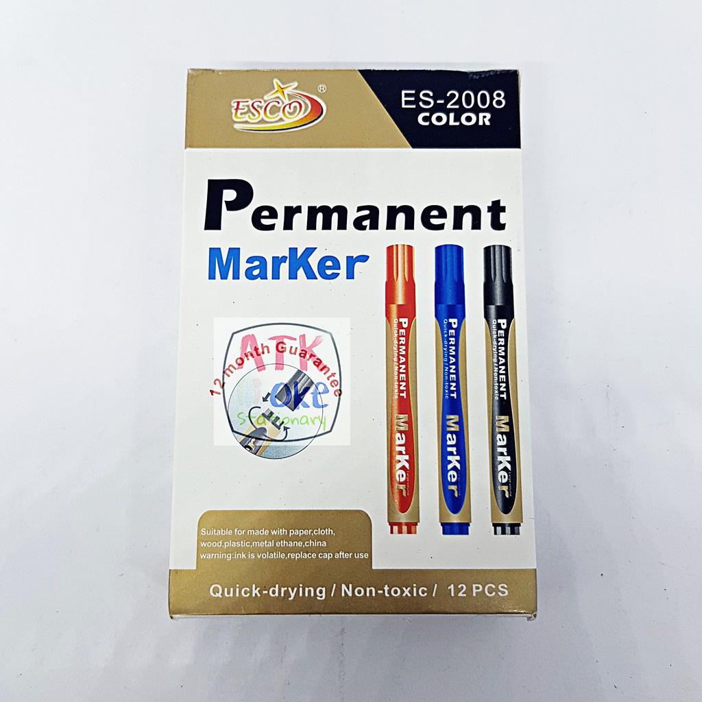 

{CUAN1688} SPIDOL MARKER PERMANENT HITAM / SPIDOL PERMANEN MARKER ESCO ES-2008 WARNA HITAM