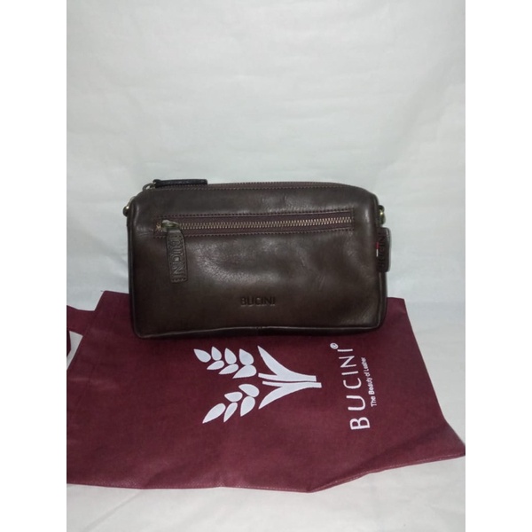 TAS BUCINI SLING BAG POUCH CLUTCH KULIT ORI